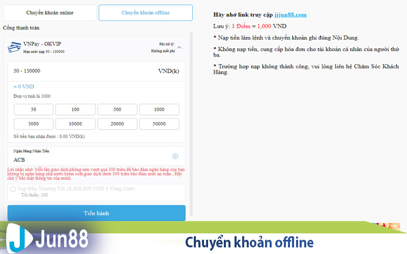 chuyen khoan offline