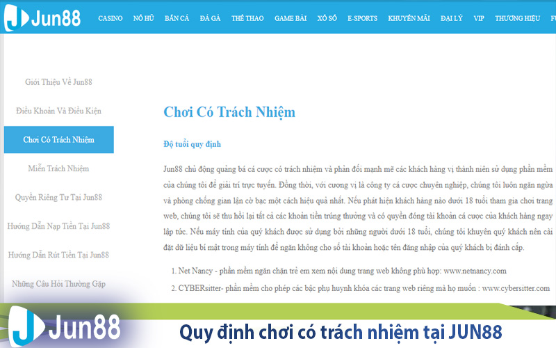 quy dinh choi co trach nhiem tai jun88