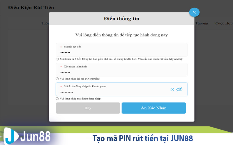 tao ma pin rut tien tai jun88
